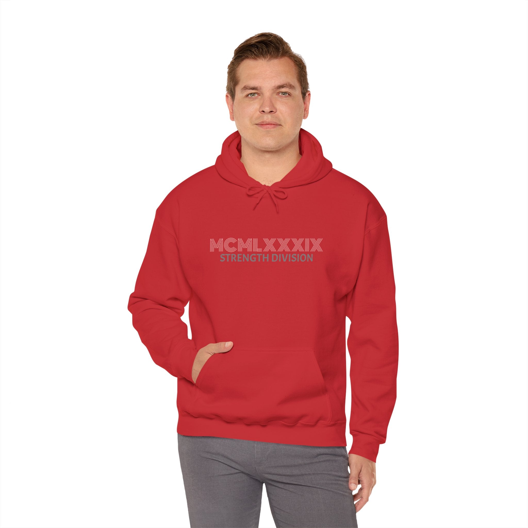 Hoodie - Minimal 'MCMLXXXIX Strength Division' & 'Sarcasm University' Graphic Hoodie