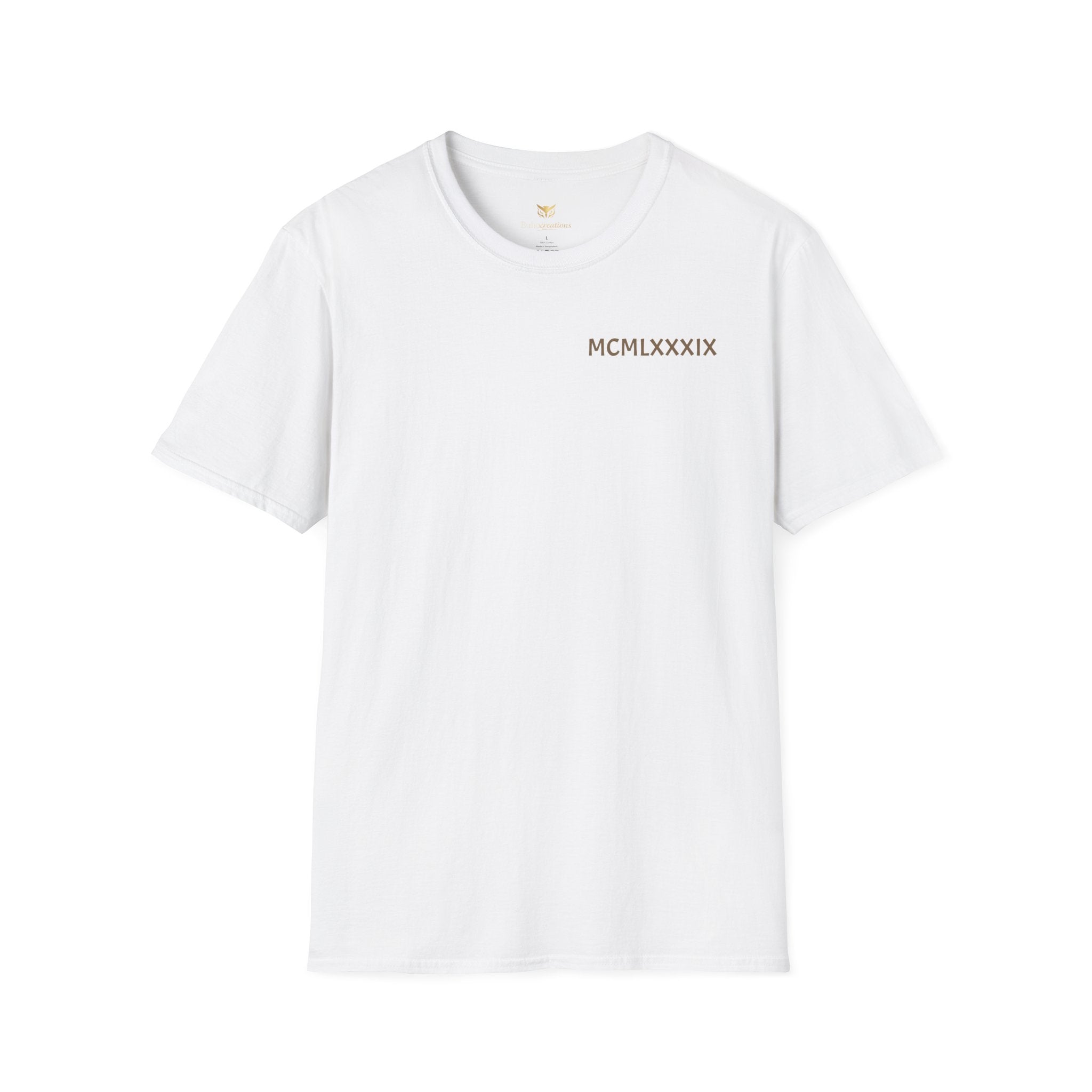 Roman Numeral Tee — "MCMLXXXIX" Minimal Chest Print T-Shirt