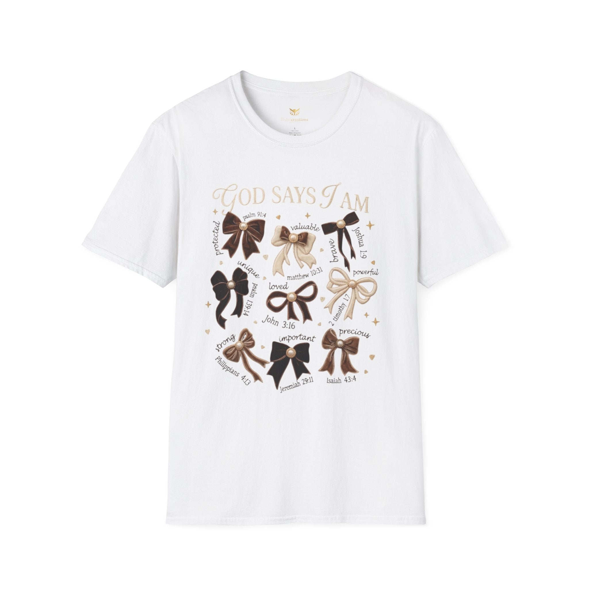 Bow Collection T‑Shirt — "God Says I Am" Inspirational Graphic Tee