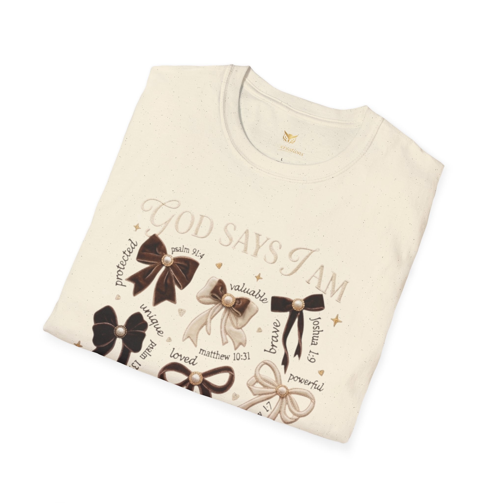 Bow Collection T‑Shirt — "God Says I Am" Inspirational Graphic Tee