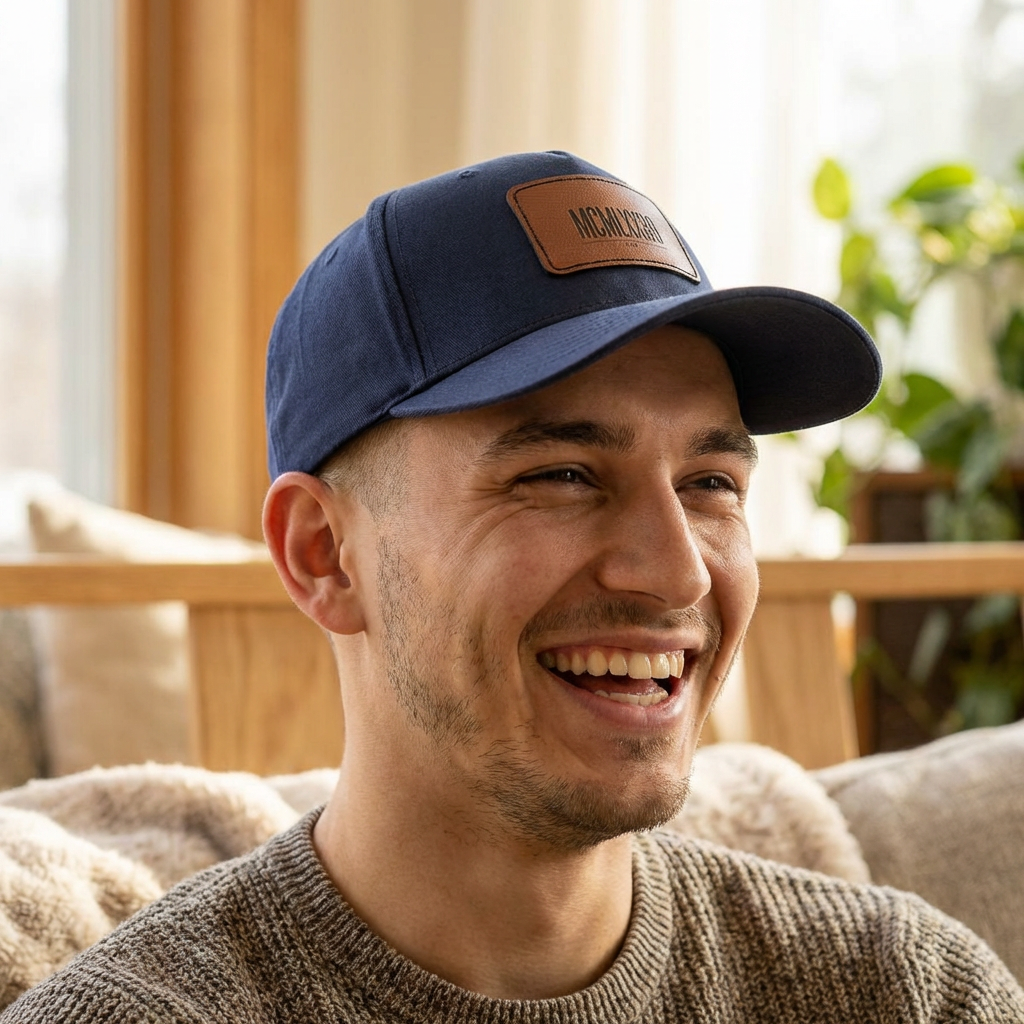 Leather Patch Baseball Cap — MCMXLX89 Vintage Roman Numeral Hat