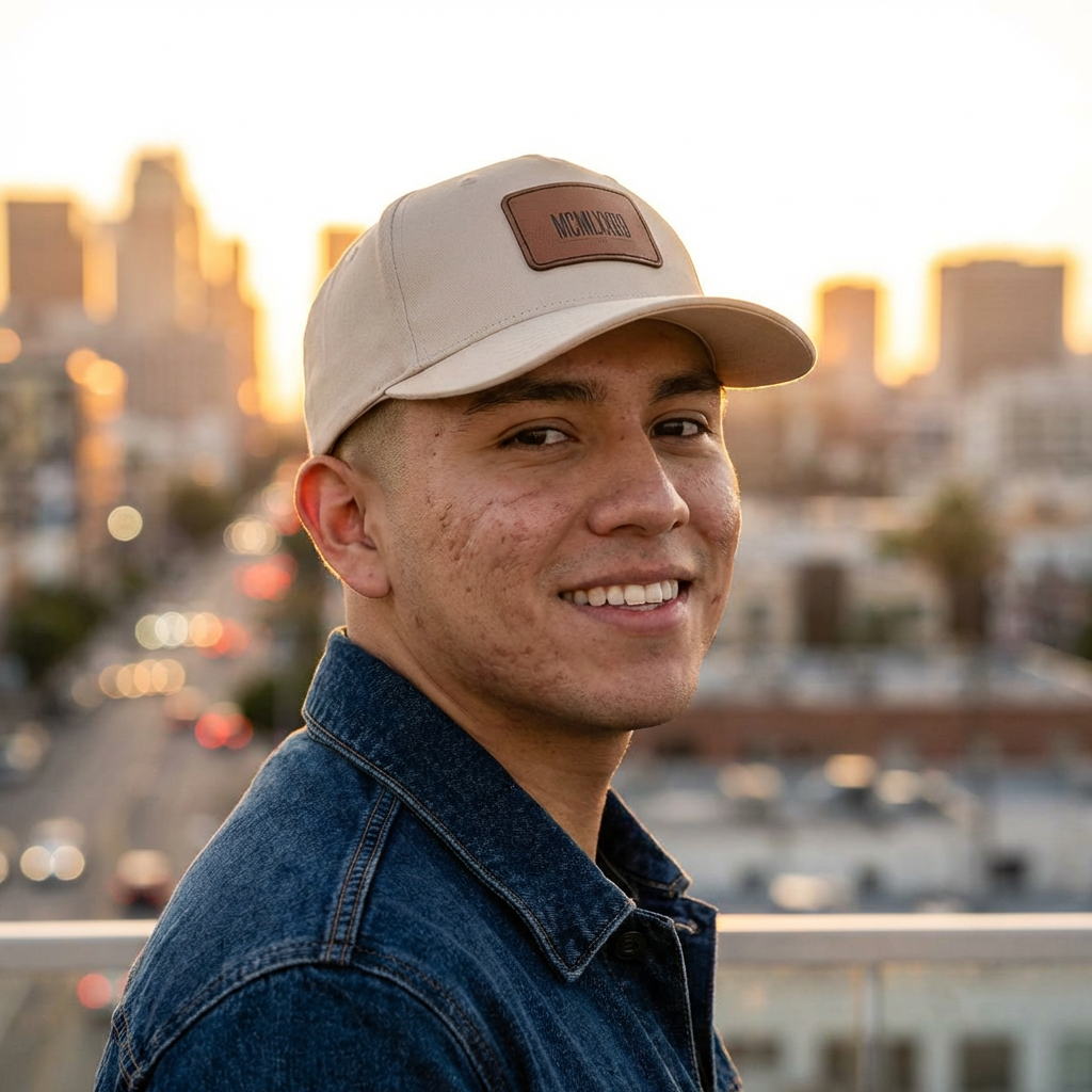 Leather Patch Baseball Cap — MCMXLX89 Vintage Roman Numeral Hat