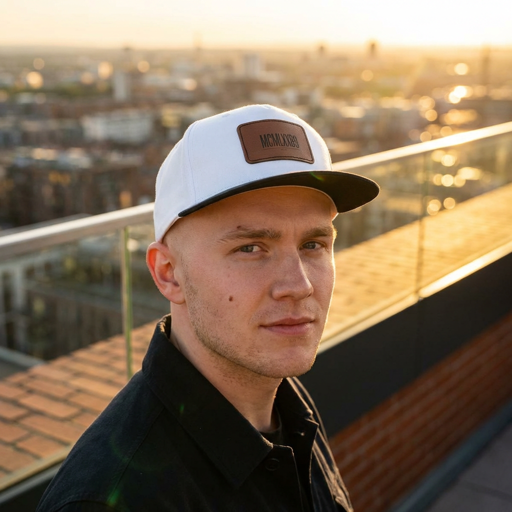 Leather Patch Baseball Cap — MCMXLX89 Vintage Roman Numeral Hat