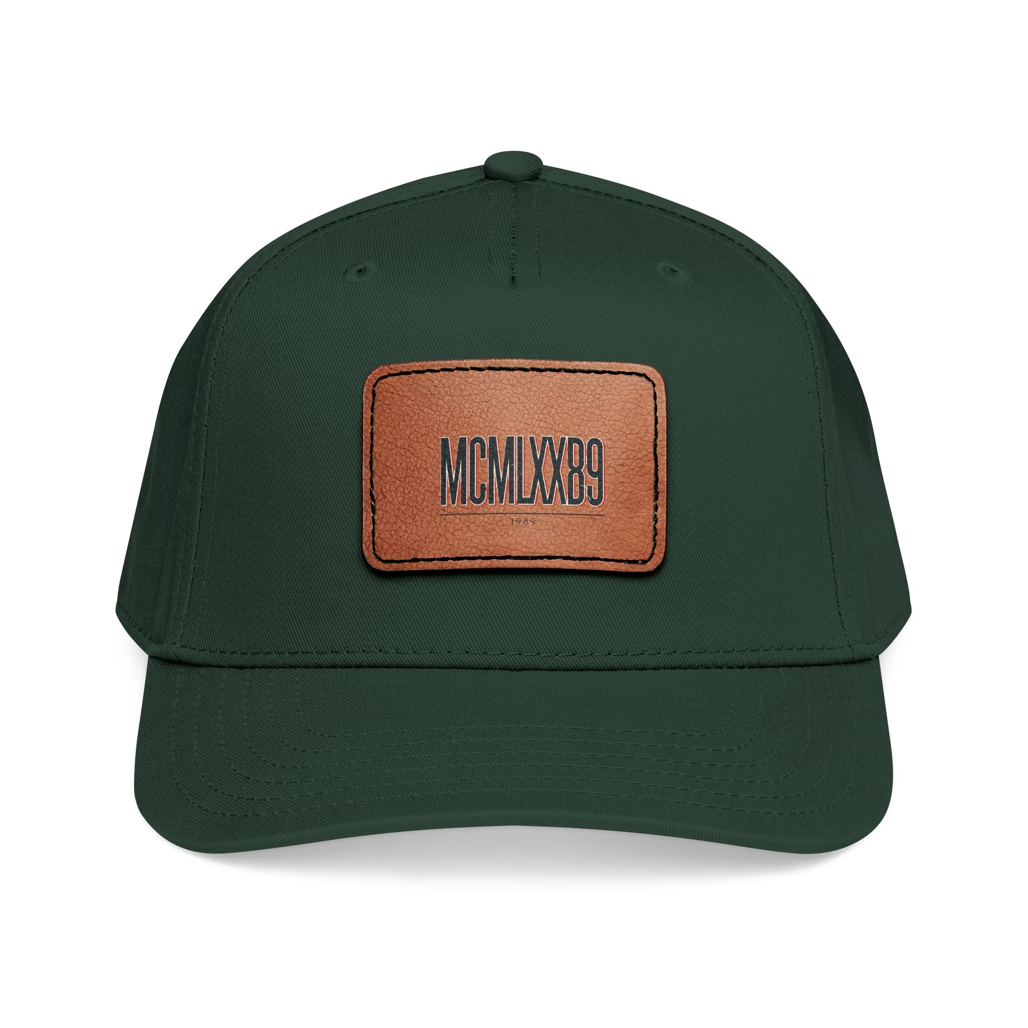 Leather Patch Baseball Cap — MCMXLX89 Vintage Roman Numeral Hat