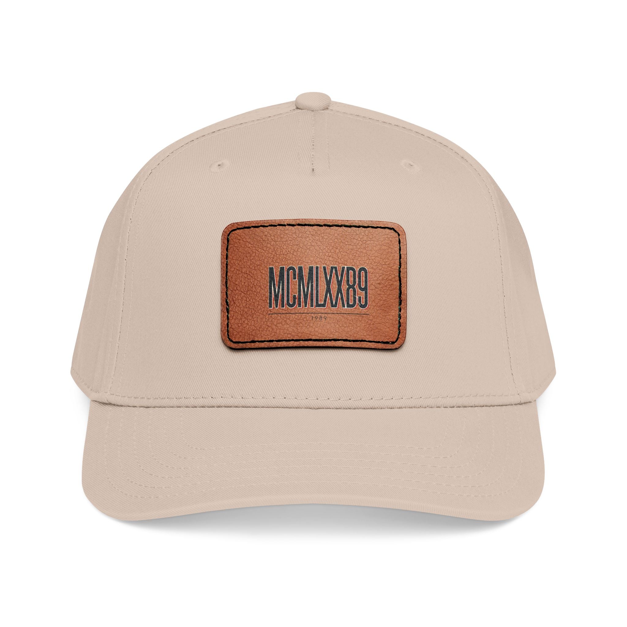 Leather Patch Baseball Cap — MCMXLX89 Vintage Roman Numeral Hat